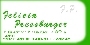felicia pressburger business card